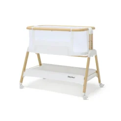 Alfie Bedside Bassinet - White/Natural