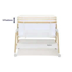 Alfie Bedside Bassinet - White/Natural