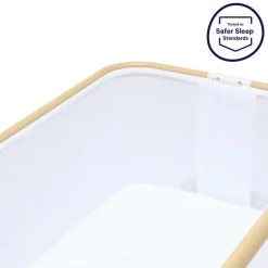 Alfie Bedside Bassinet - White/Natural