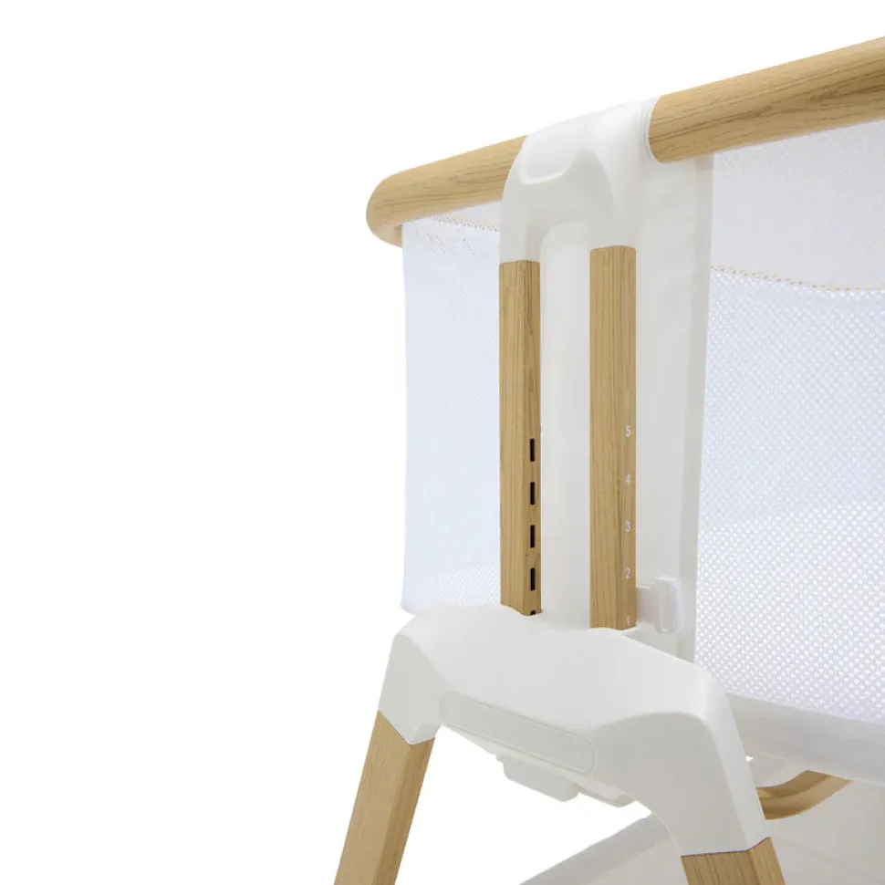 Alfie Bedside Bassinet - White/Natural