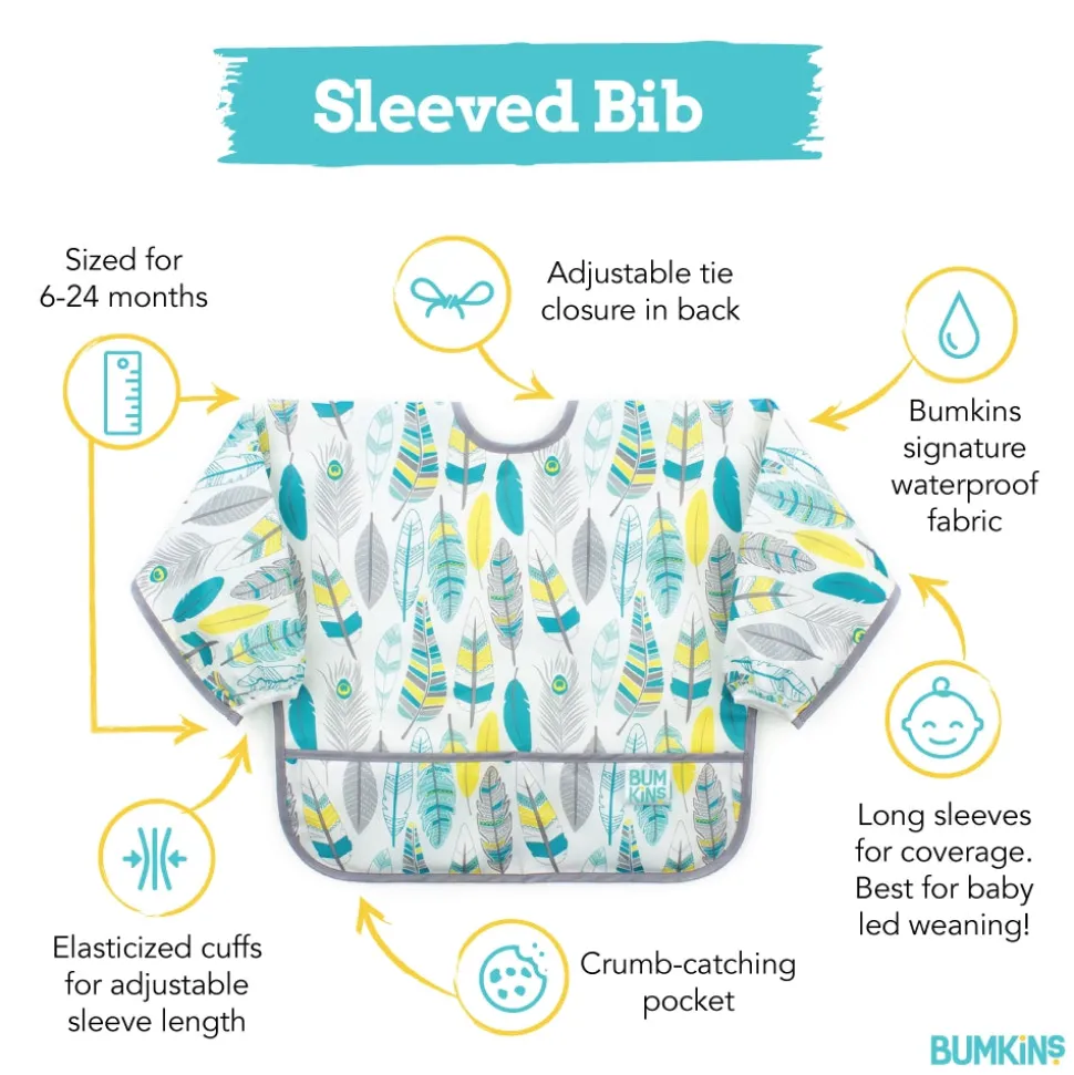 Bumkins Waterproof Sleeved Bib VARIOUS STYLES