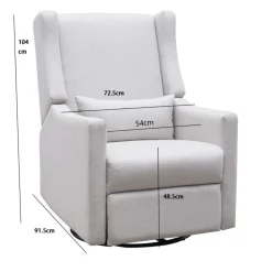 COCOON Bondi Electric Recliner & Glider Chair with USB - Mist Grey