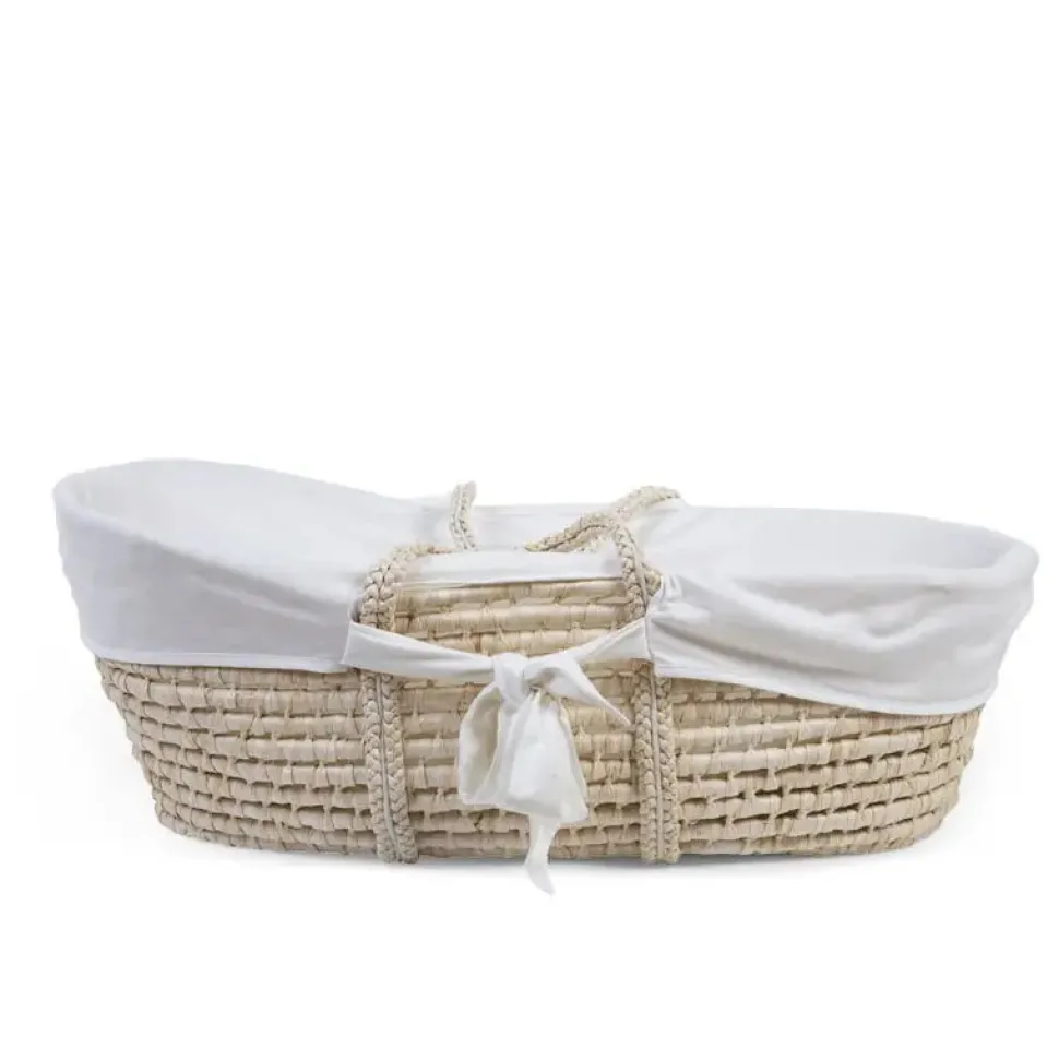 Corn Husk Moses Basket with Insert