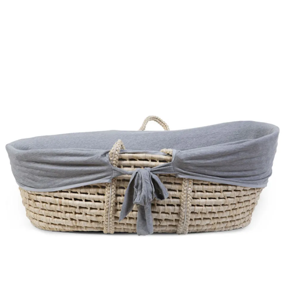 Corn Husk Moses Basket with Insert