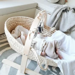 Corn Husk Moses Basket with Insert