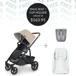 CRUZ V2 + FREE SNUG SEAT + CUP HOLDER - Liam (Oat Melange/carbon/chestnut leather) PRE ORDER APRIL
