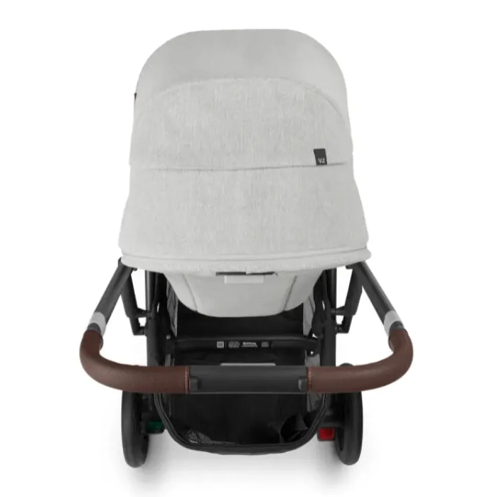 CRUZ V2 + FREE SNUG SEAT + CUP HOLDER - Anthony (White & Grey Chenille/Carbon/Chestnut Leather)