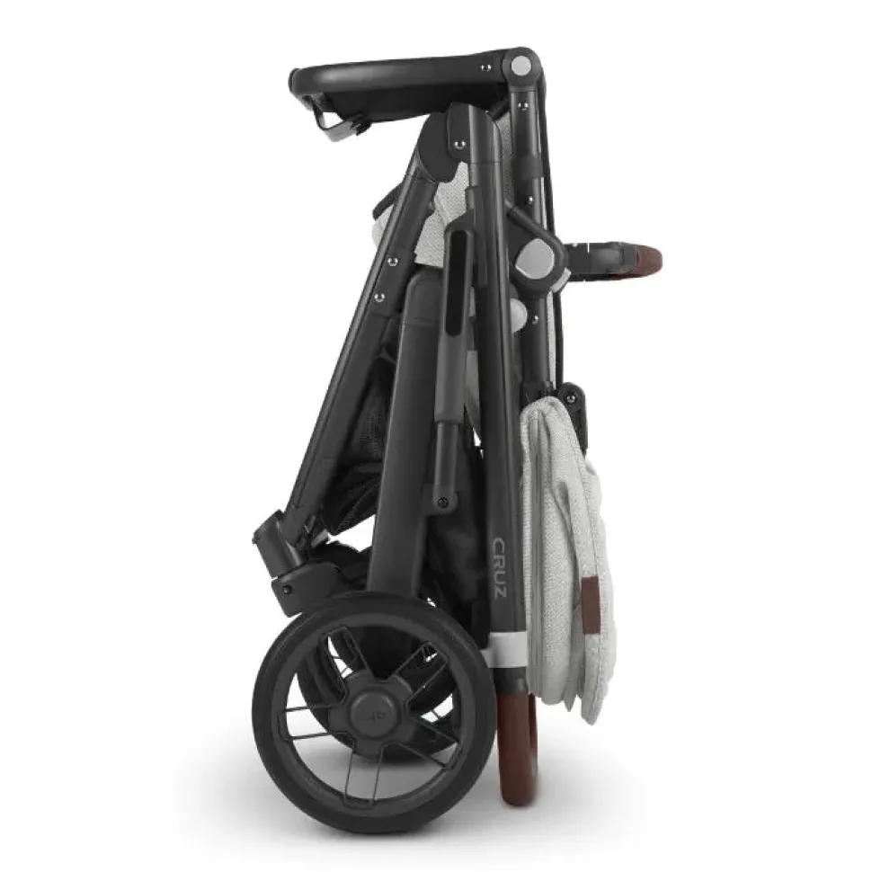CRUZ V2 + FREE SNUG SEAT + CUP HOLDER - Anthony (White & Grey Chenille/Carbon/Chestnut Leather)