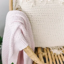 Diamond Knit Baby Blanket - Blush Pink