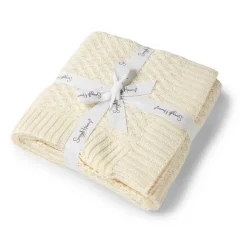 Diamond Knit Organic Baby Blanket - Cream