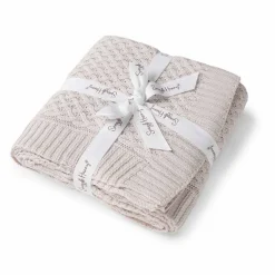 Diamond Knit Organic Baby Blanket - Warm Grey