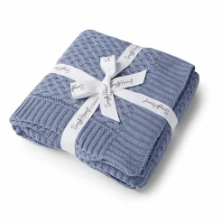 Diamond Knit Organic Baby Blanket - River