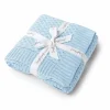 Diamond Knit Organic Baby Blanket - Baby Blue
