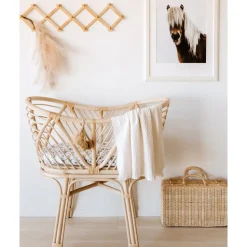 Diamond Knit Organic Baby Blanket - Cream