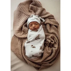 Diamond Knit Organic Baby Blanket - Hazelnut