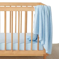 Diamond Knit Organic Baby Blanket - Baby Blue