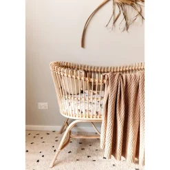 Diamond Knit Organic Baby Blanket - Hazelnut