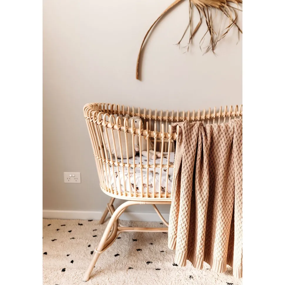 Diamond Knit Organic Baby Blanket - Hazelnut