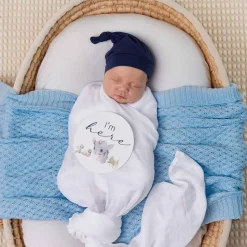 Diamond Knit Organic Baby Blanket - Baby Blue