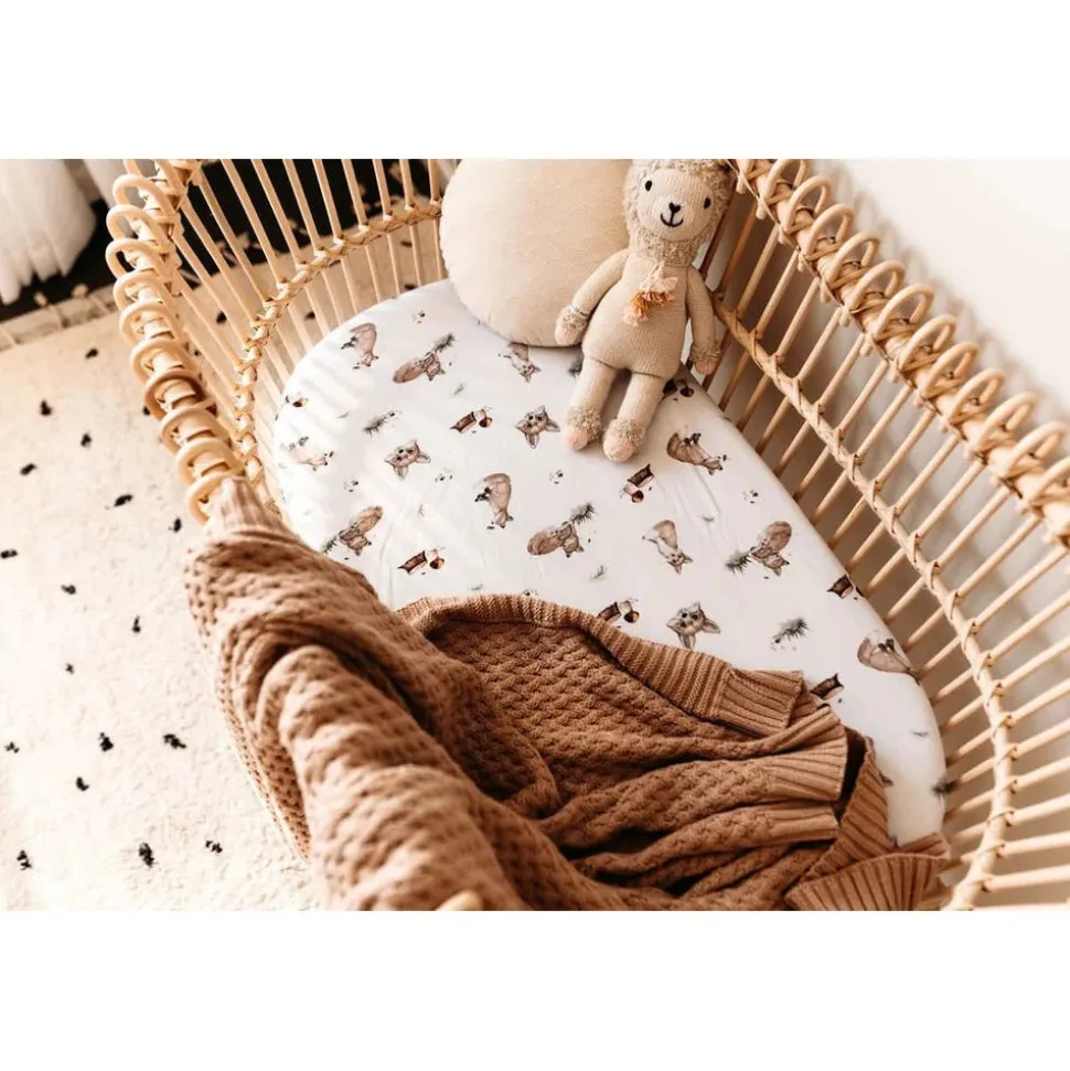 Diamond Knit Organic Baby Blanket - Hazelnut