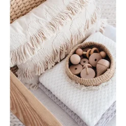 Diamond Knit Organic Baby Blanket - White
