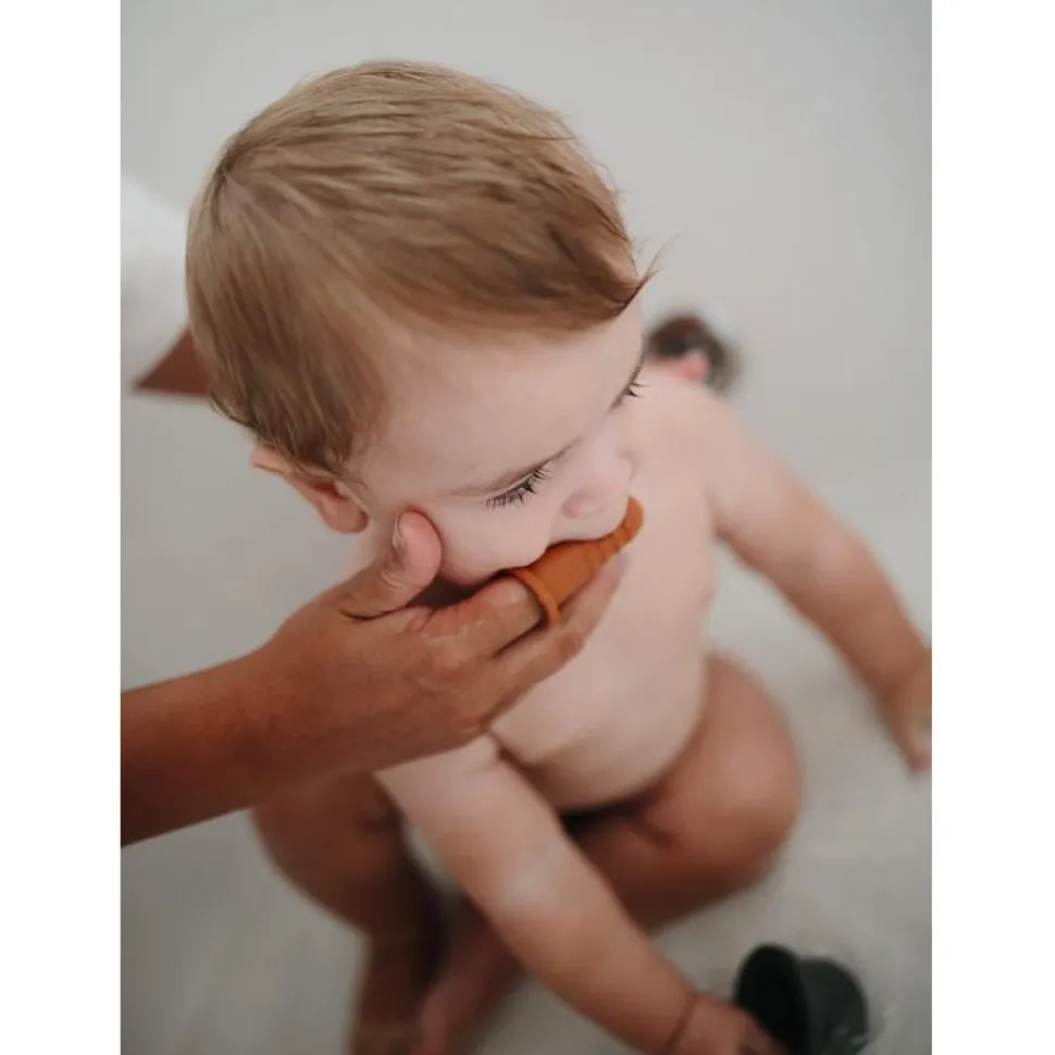 Finger Toothbrush - Cambridge Blue/Shifting Sand