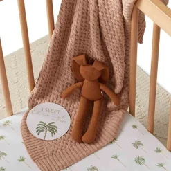 Fitted Cot Sheet - Green Palm