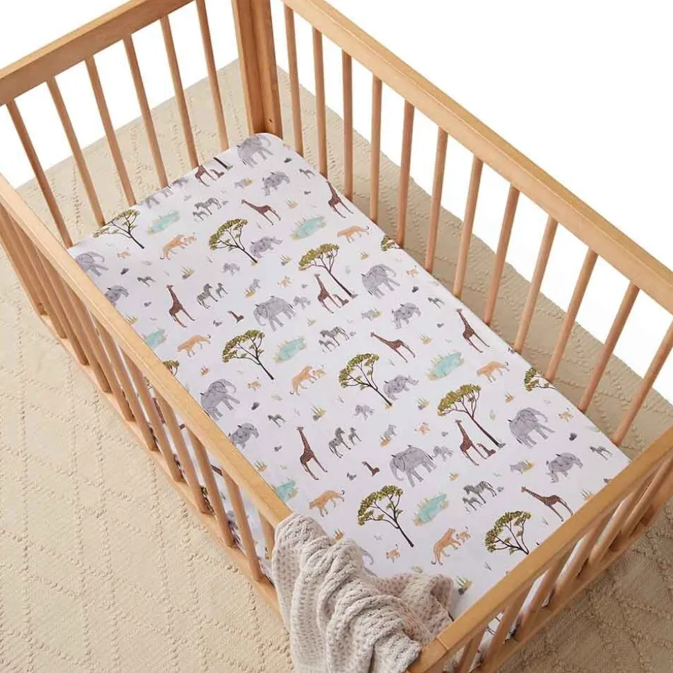 Fitted Cot Sheet - Safari