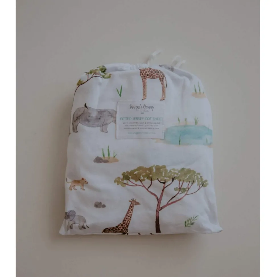 Fitted Cot Sheet - Safari