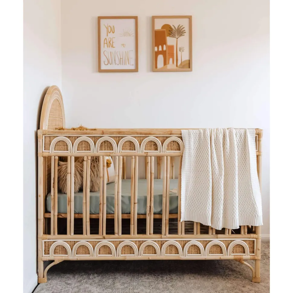 Fitted Cot Sheet - Sage