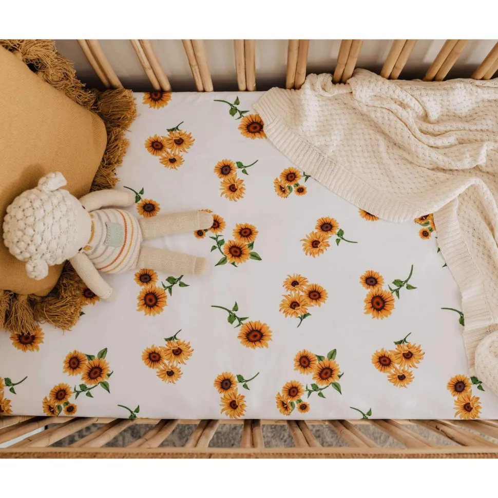 Fitted Cot Sheet - Sunflower