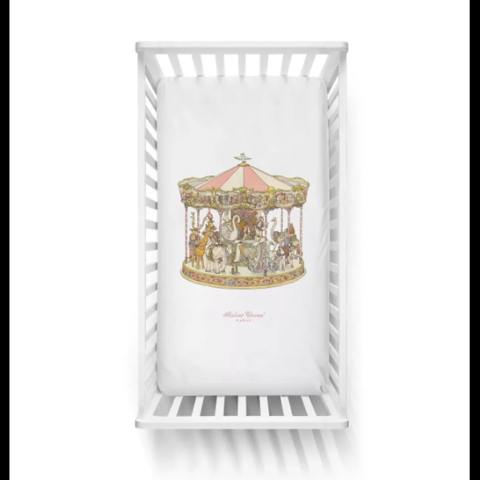 Fitted Sheet Satin - Carousel Pink