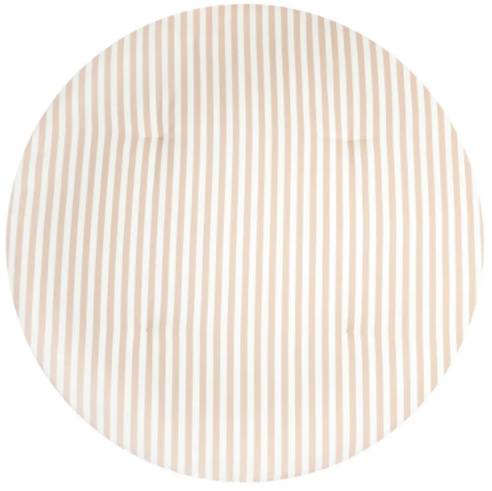 Fluffy Round Playmat - Taupe Stripes/ Natural