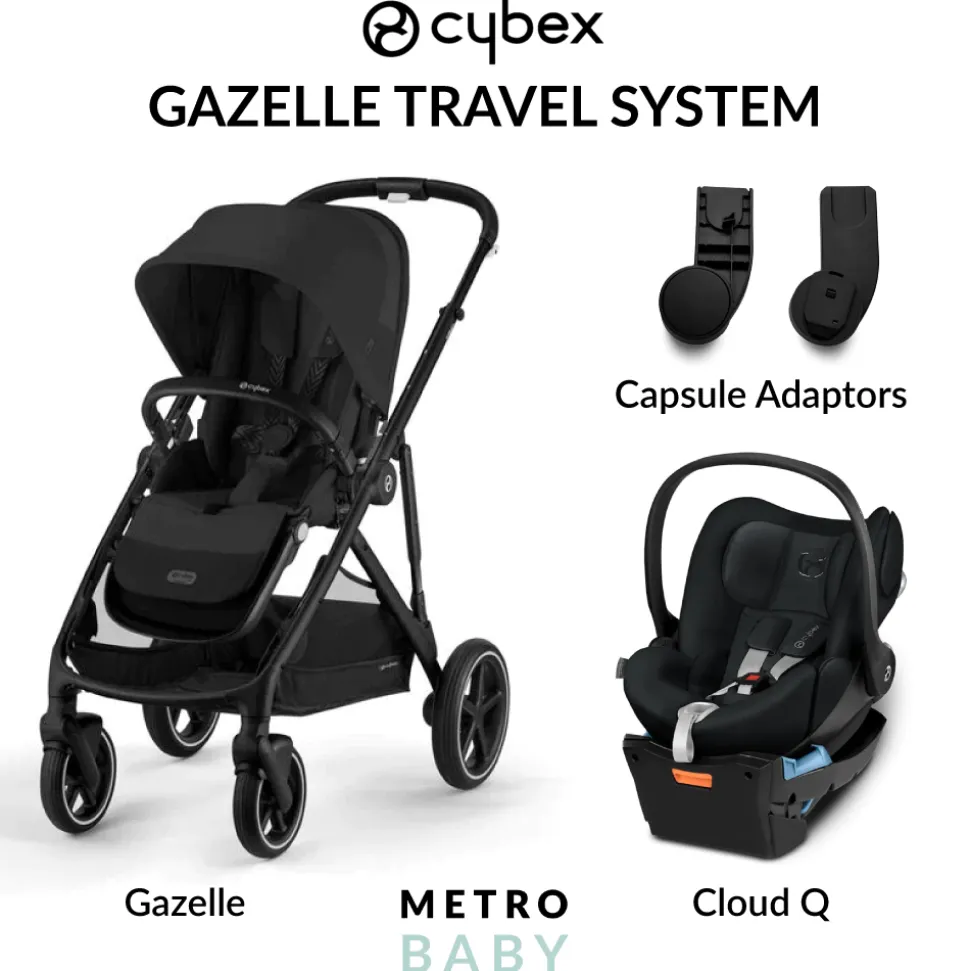 Gazelle S Pram 2023 + Cloud Q Capsule and Adaptors