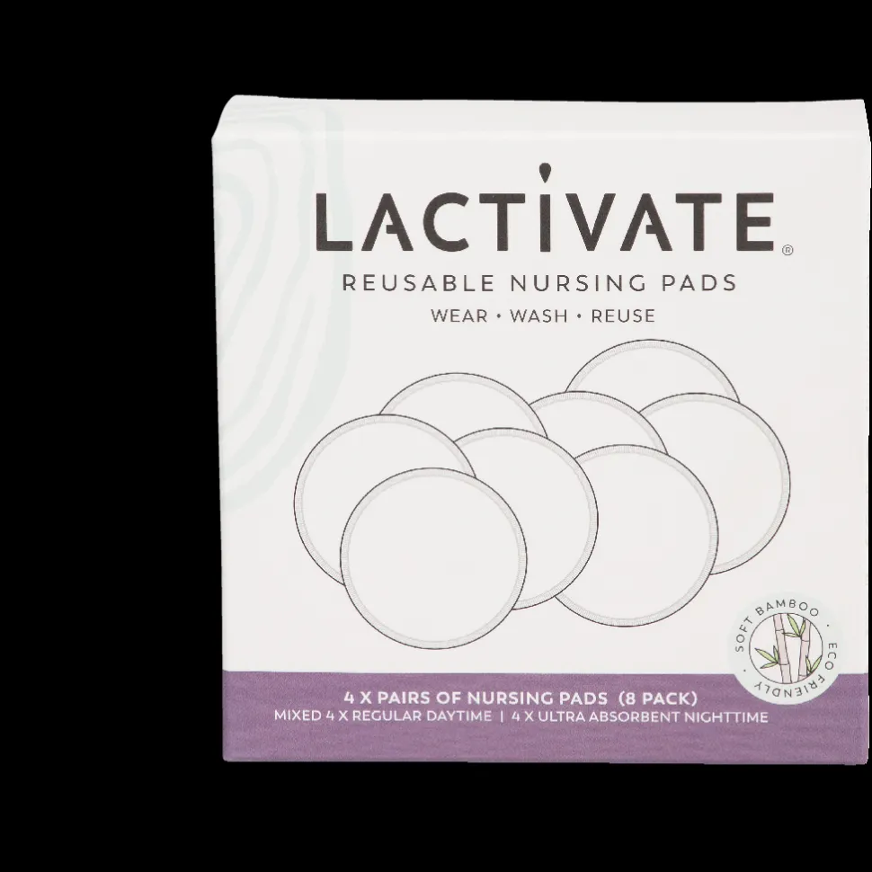 Lactivate Reusable Mixed White Nursing Pads - 8pk