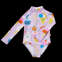 Long Sleeve Zip Bather - Sundae Fun Day