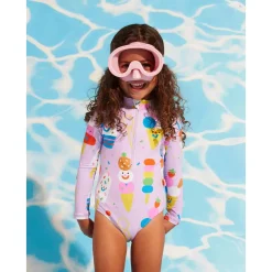 Long Sleeve Zip Bather - Sundae Fun Day