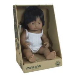 Miniland Doll - Anatomically Correct Baby, Latin American Girl, 38 cm