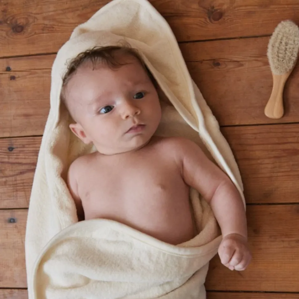 Organic Cotton Hooded Bath Towel - Natural
