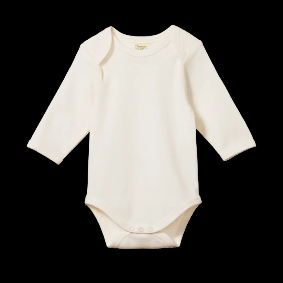 Organic Cotton Long Sleeve Bodysuit - Natural