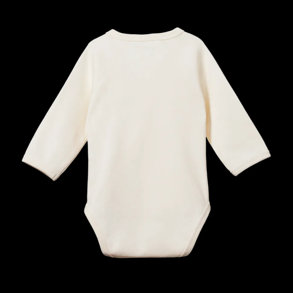 Organic Cotton Long Sleeve Bodysuit - Natural