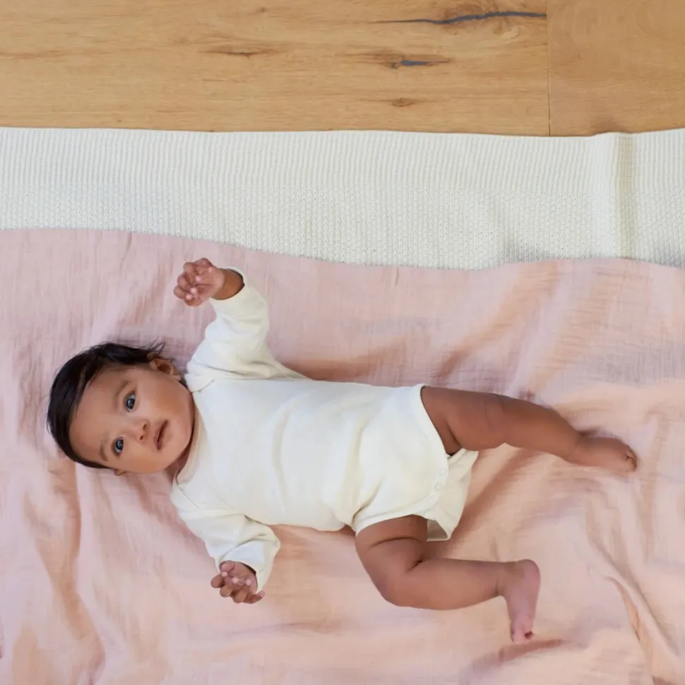 Organic Cotton Long Sleeve Bodysuit - Natural