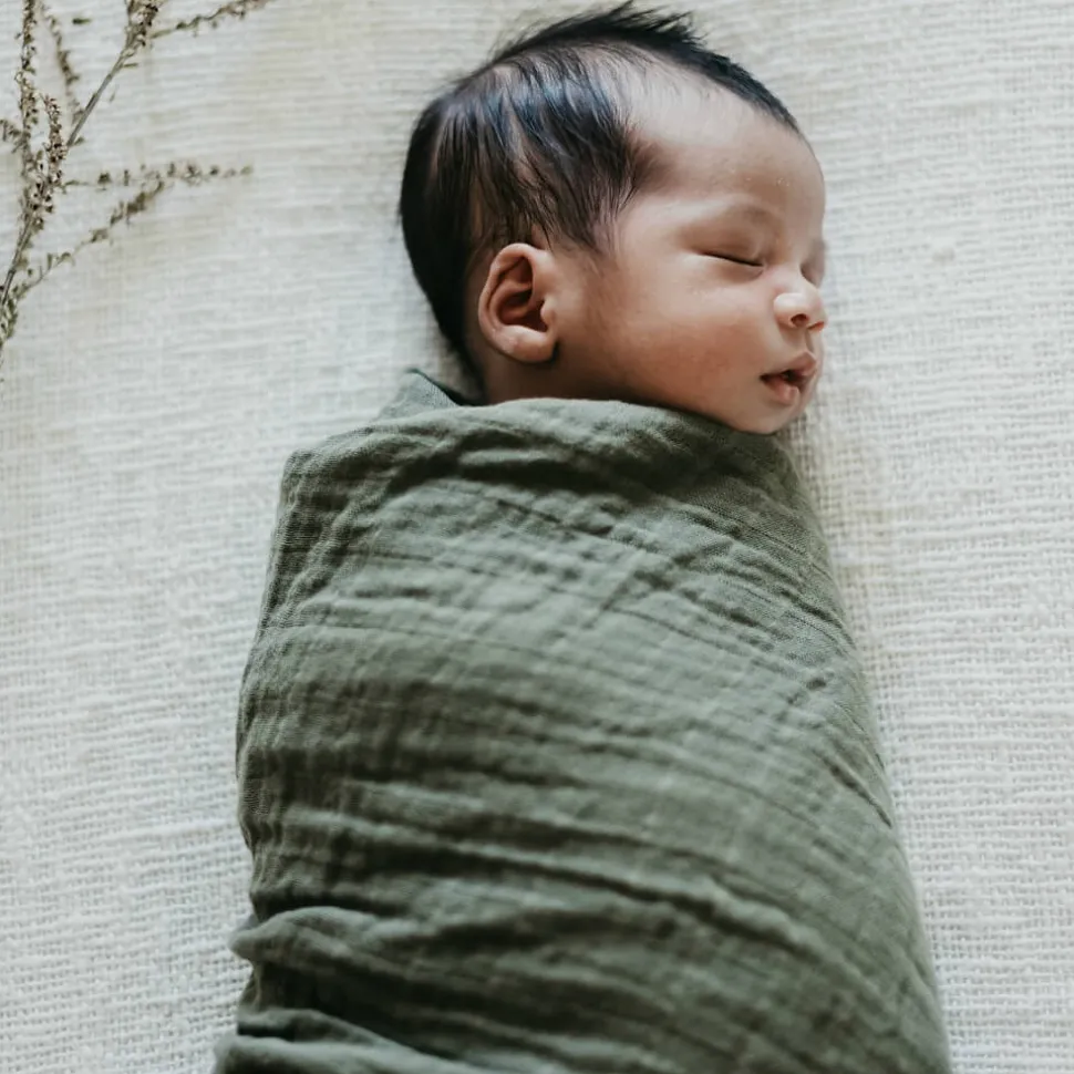 Organic Muslin Wrap - Dusty Olive