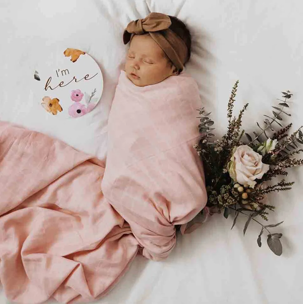Organic Muslin Wrap - Musk Pink