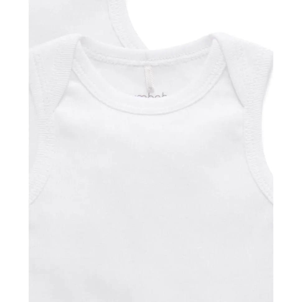 2 Pack Premie Singlet - White