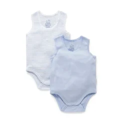 2 pack Rib Bodysuit - Pale Blue Pack