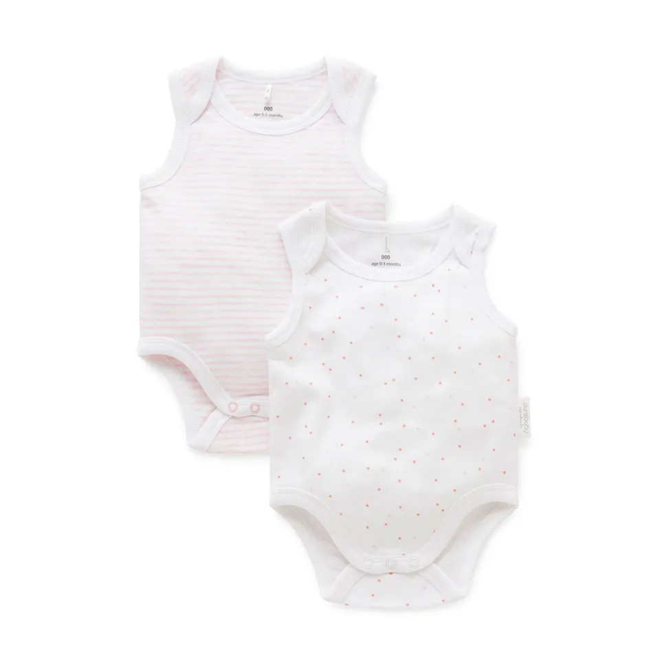 2 pack Singlet Bodysuit - Pale Pink Pack