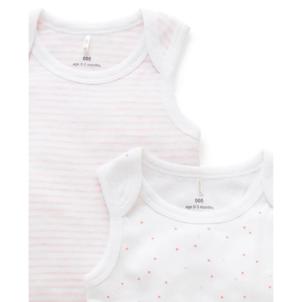 2 pack Singlet Bodysuit - Pale Pink Pack