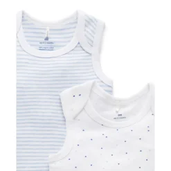 2 pack Singlet Bodysuit - Pale Blue Pack