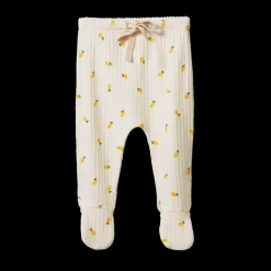 Pointelle Footed Rompers - Lemon Print